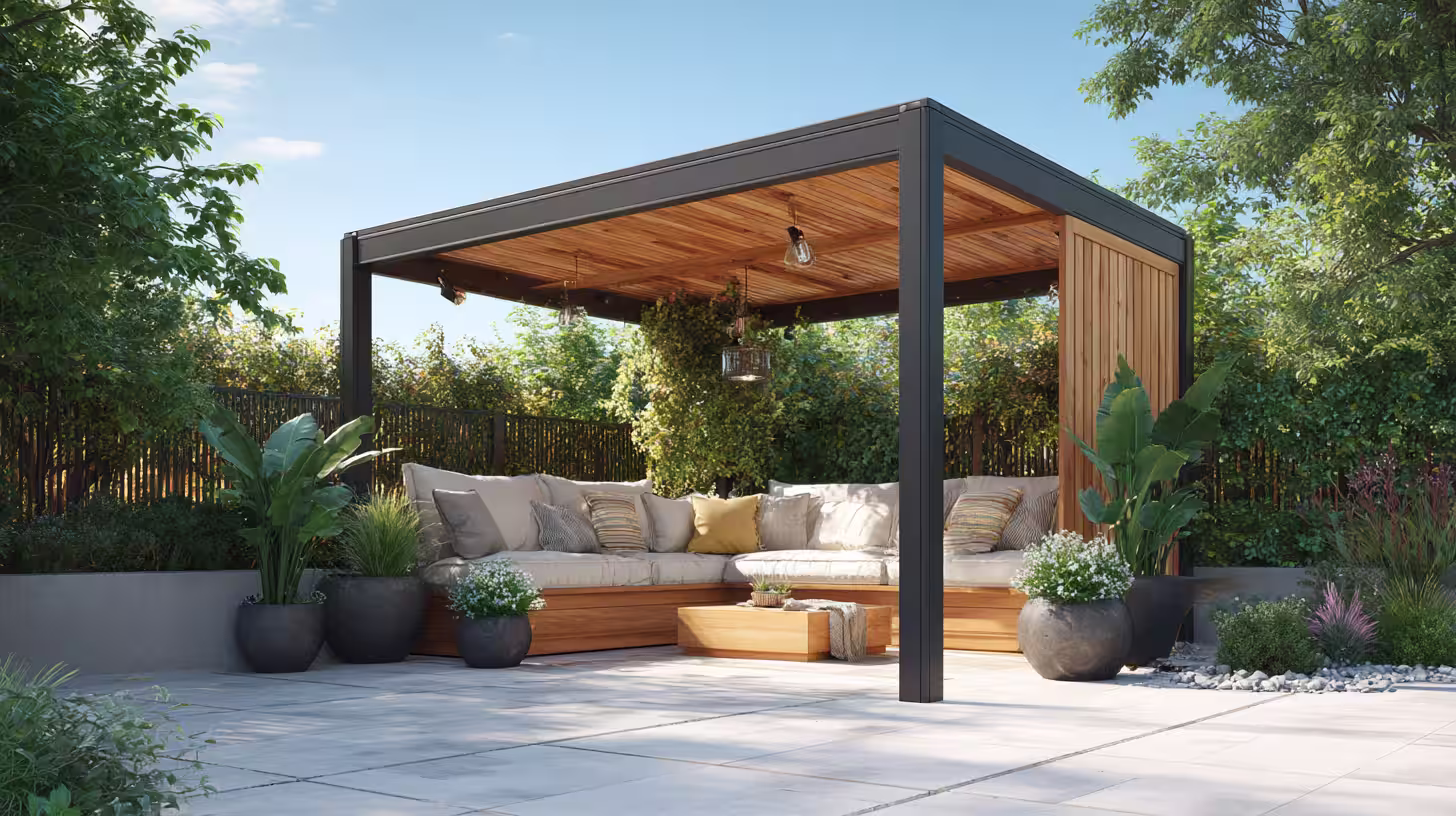 Houtwerk in een tuinproject